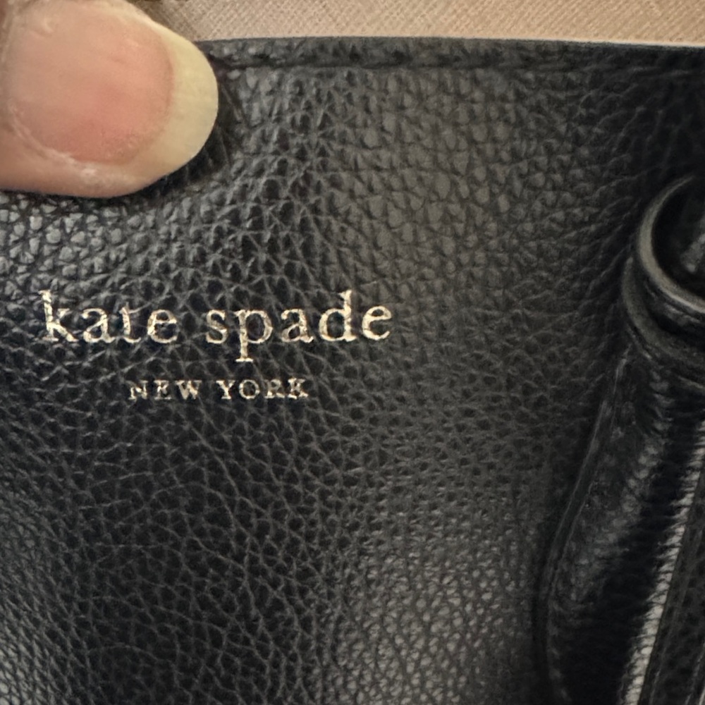 kate spade Black Leather Tote with pale pink interior - Picture 11 of 12